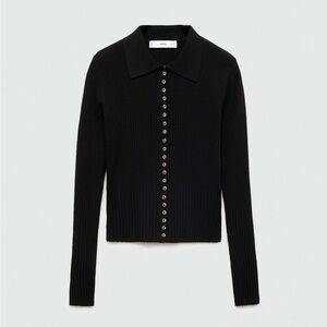 Ribbed Sweater With Buttons L